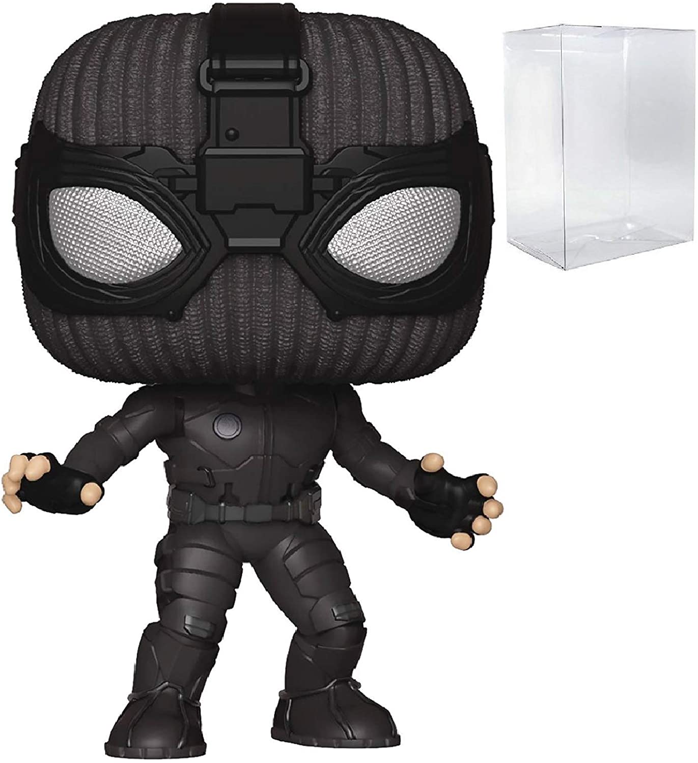 Marvel: Spider Man Far From Home Suit Spider Man Funko Pop! Vinyl Figure (Includes Compatible Pop Box Protector Case): Toys & Games