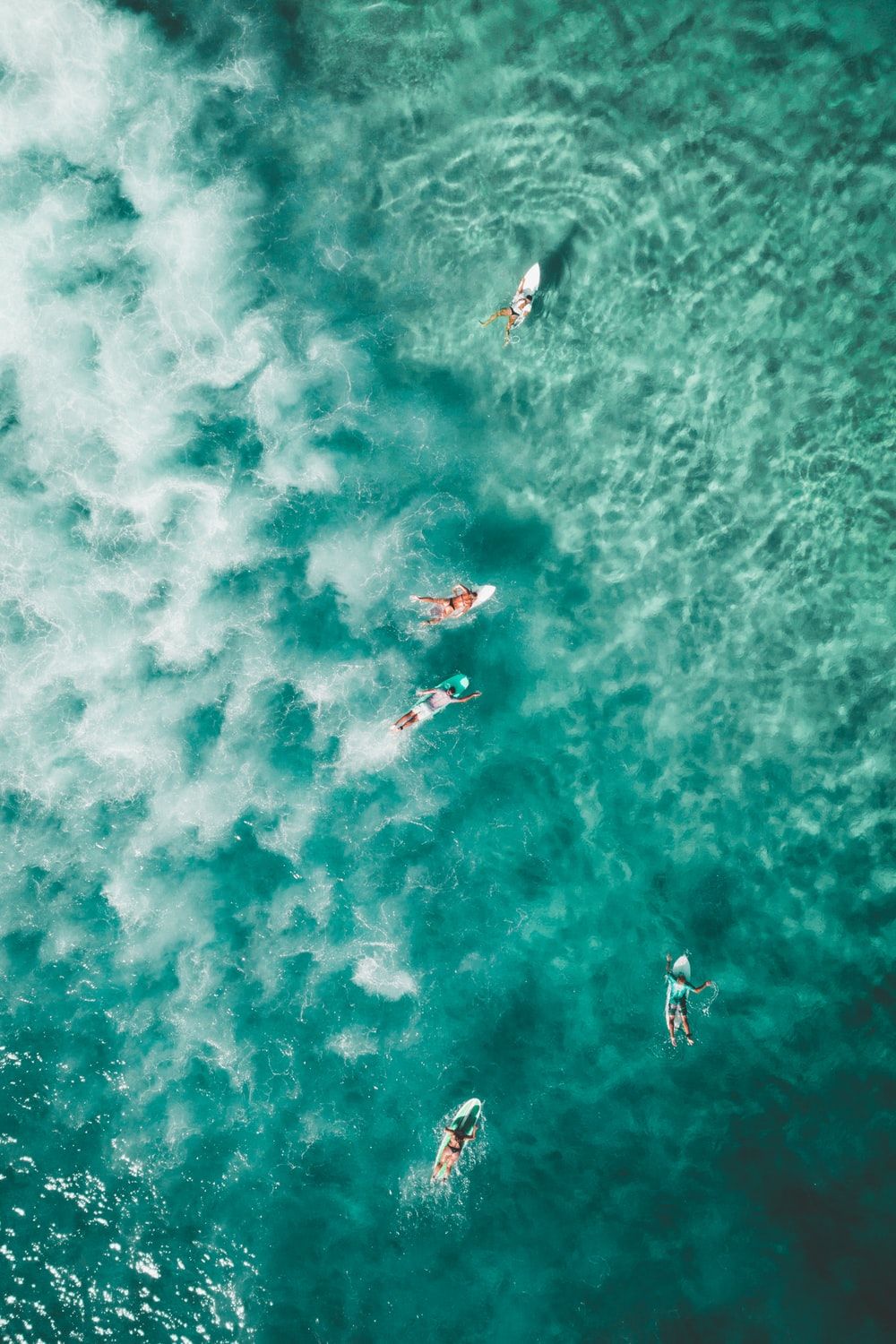 bird's eye photography of people surfing photo