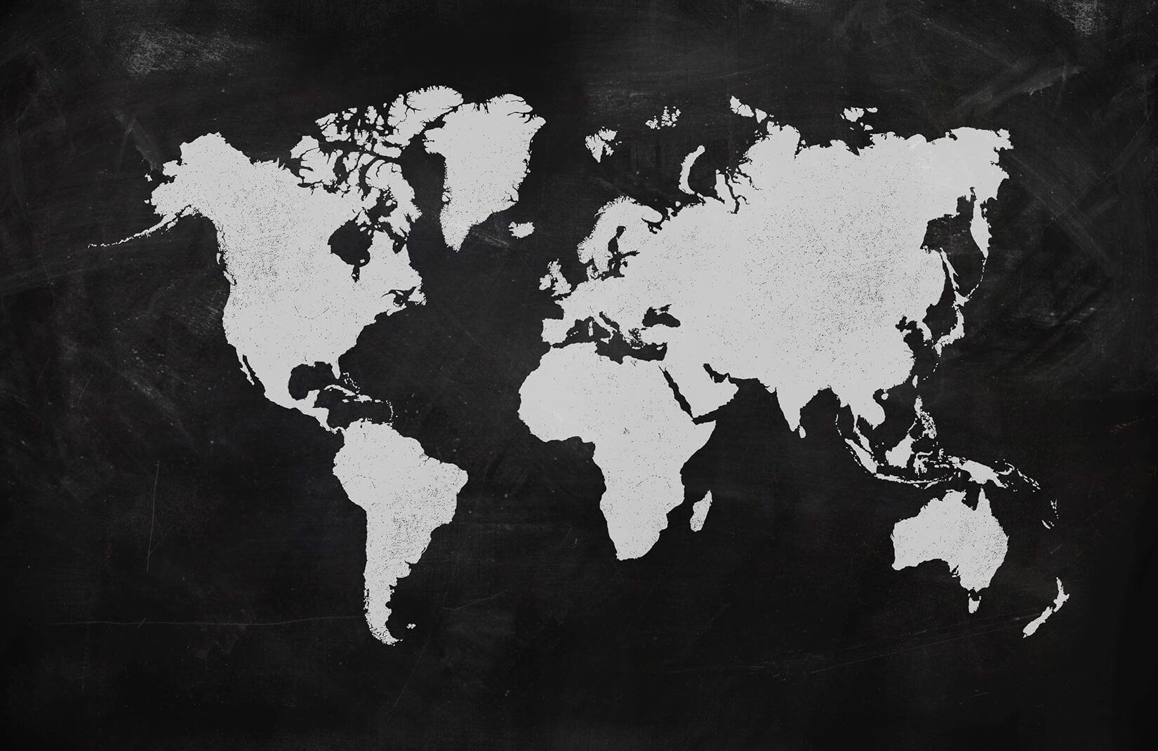 Black World Map Wallpaper Mural