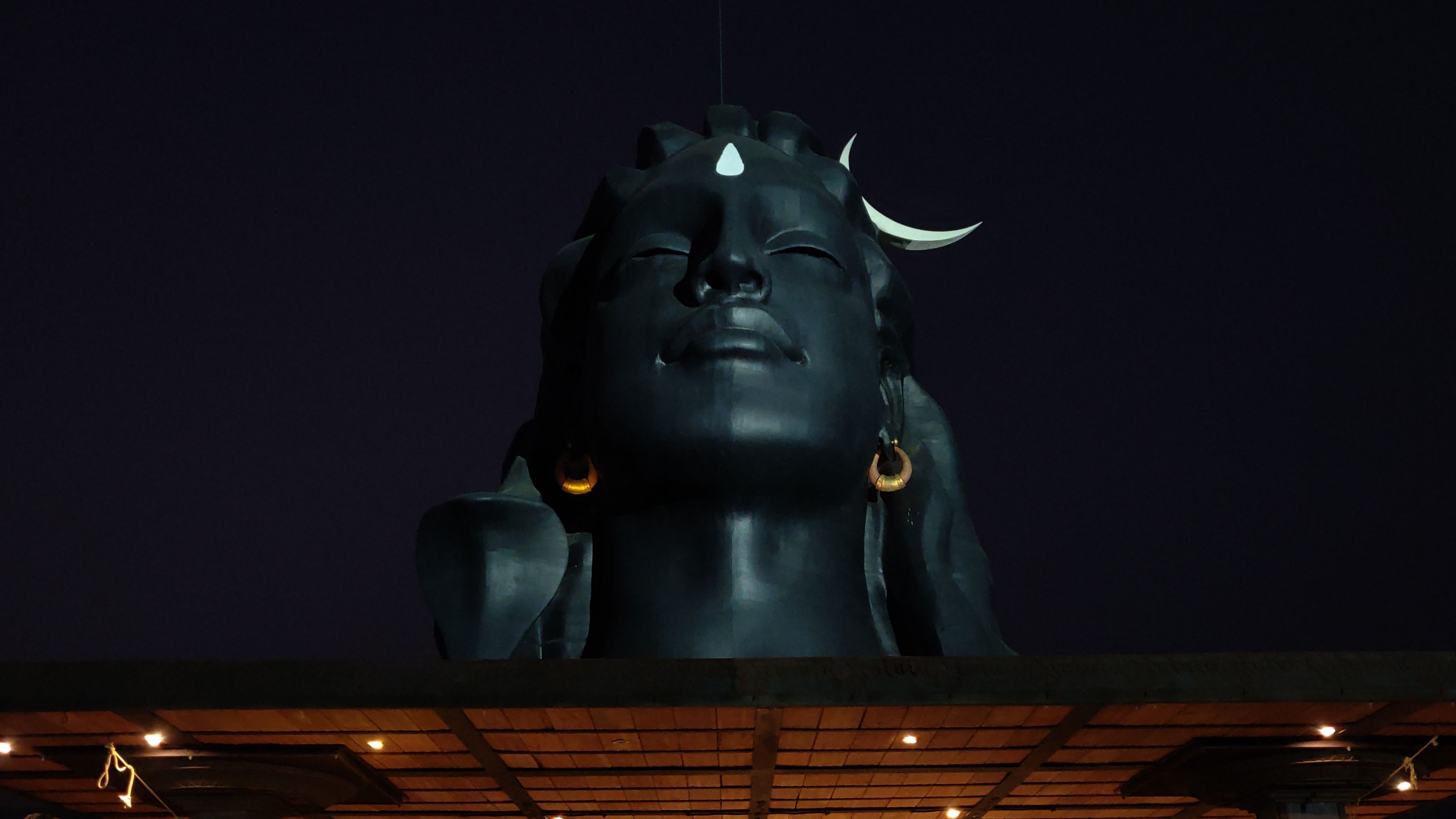 Statue Of Lord Shiva With Background Of