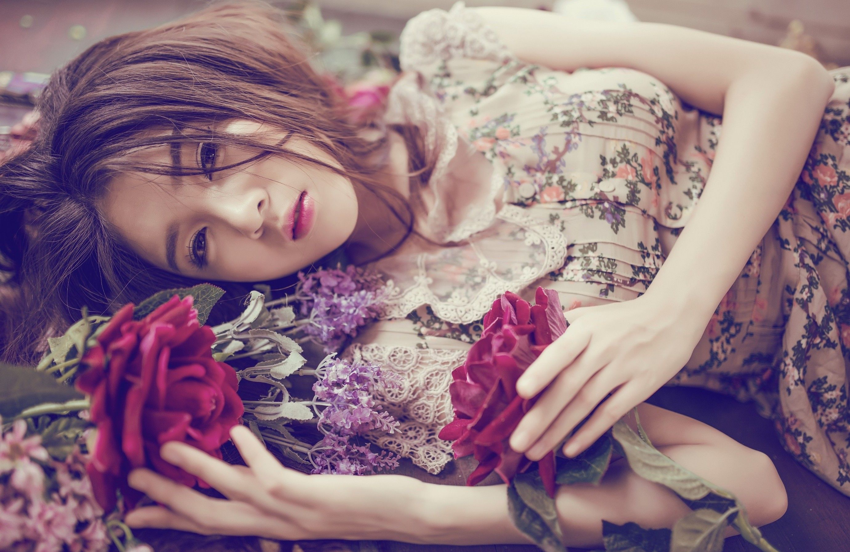 women model asian flowers balconies wallpaper and background. Celebrity. Tokkoro.com Amazing HD Wallpaper