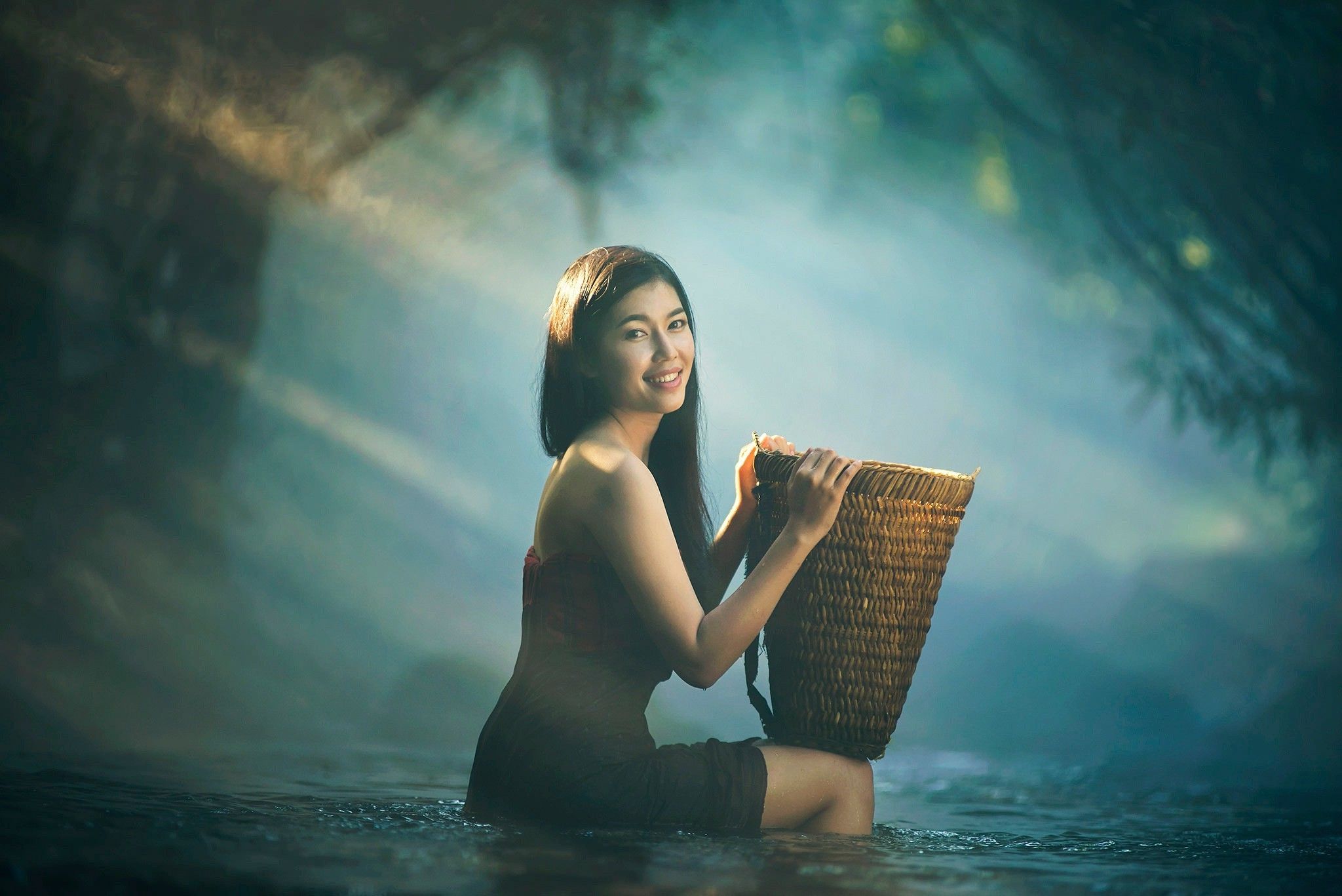 asian women water model wallpaper