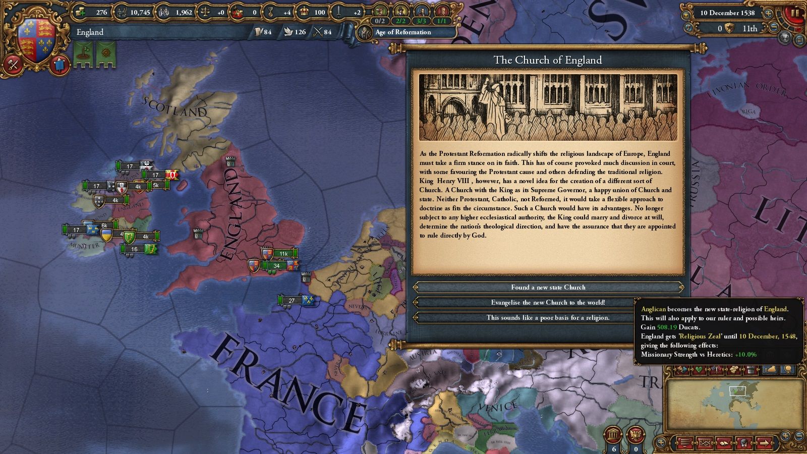 Next Europa Universalis DLC Will Introduce Anglicanism And New Mission System