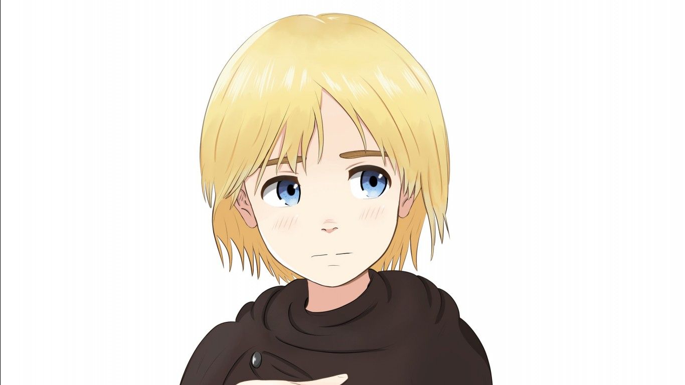 Attack On Titan Armin Arlert With Yellow Hair With White Background HD Anime Wallpaper