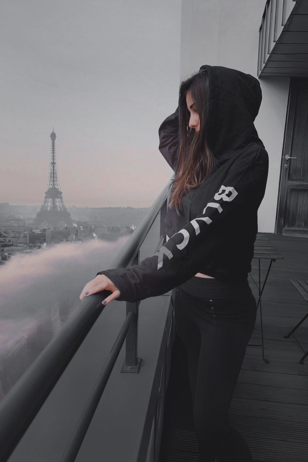 Signature Blvck Hoodie (Cropped). Girl photography, Teenage girl photography, Girls black hoodie
