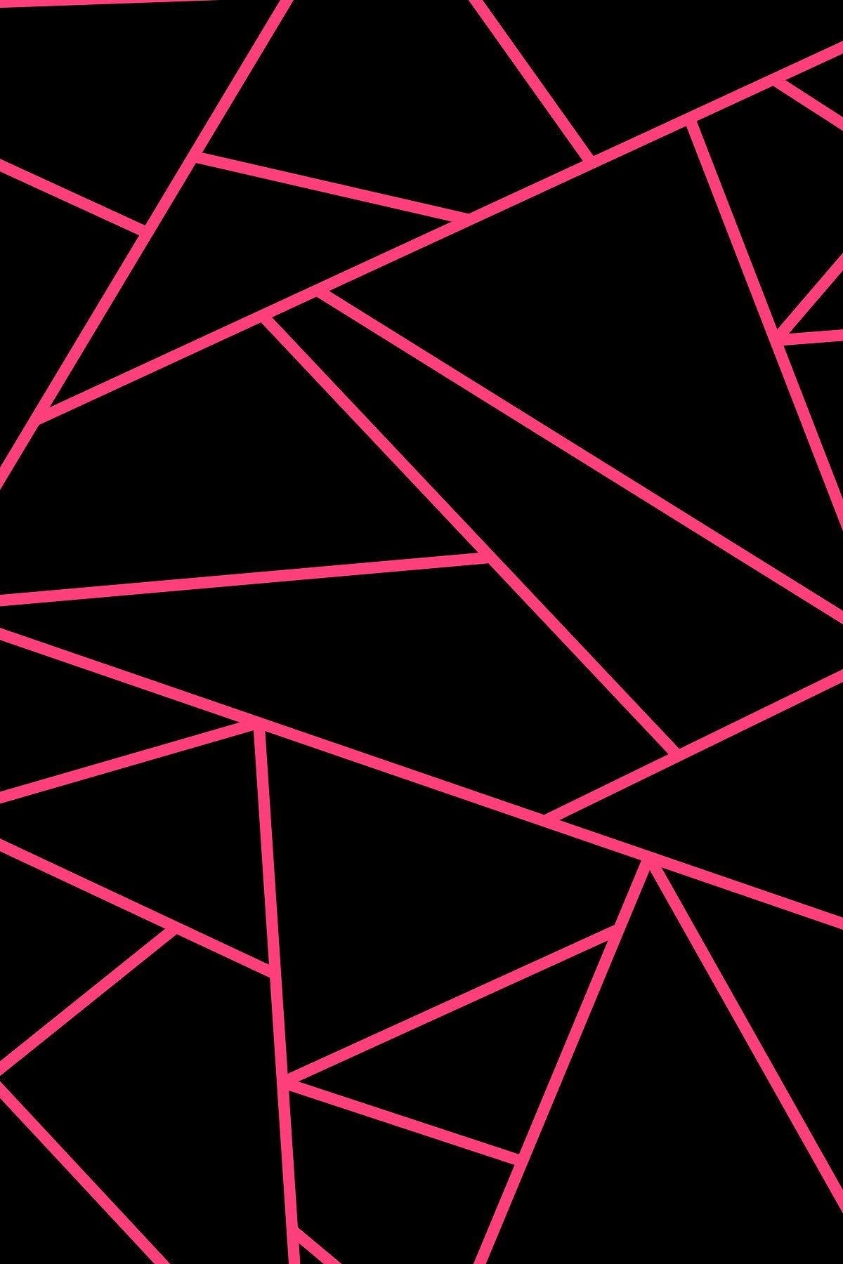 Download premium illustration of Geometric triangle pattern black pink. Black pink background, Pink wallpaper background, iPhone background pattern