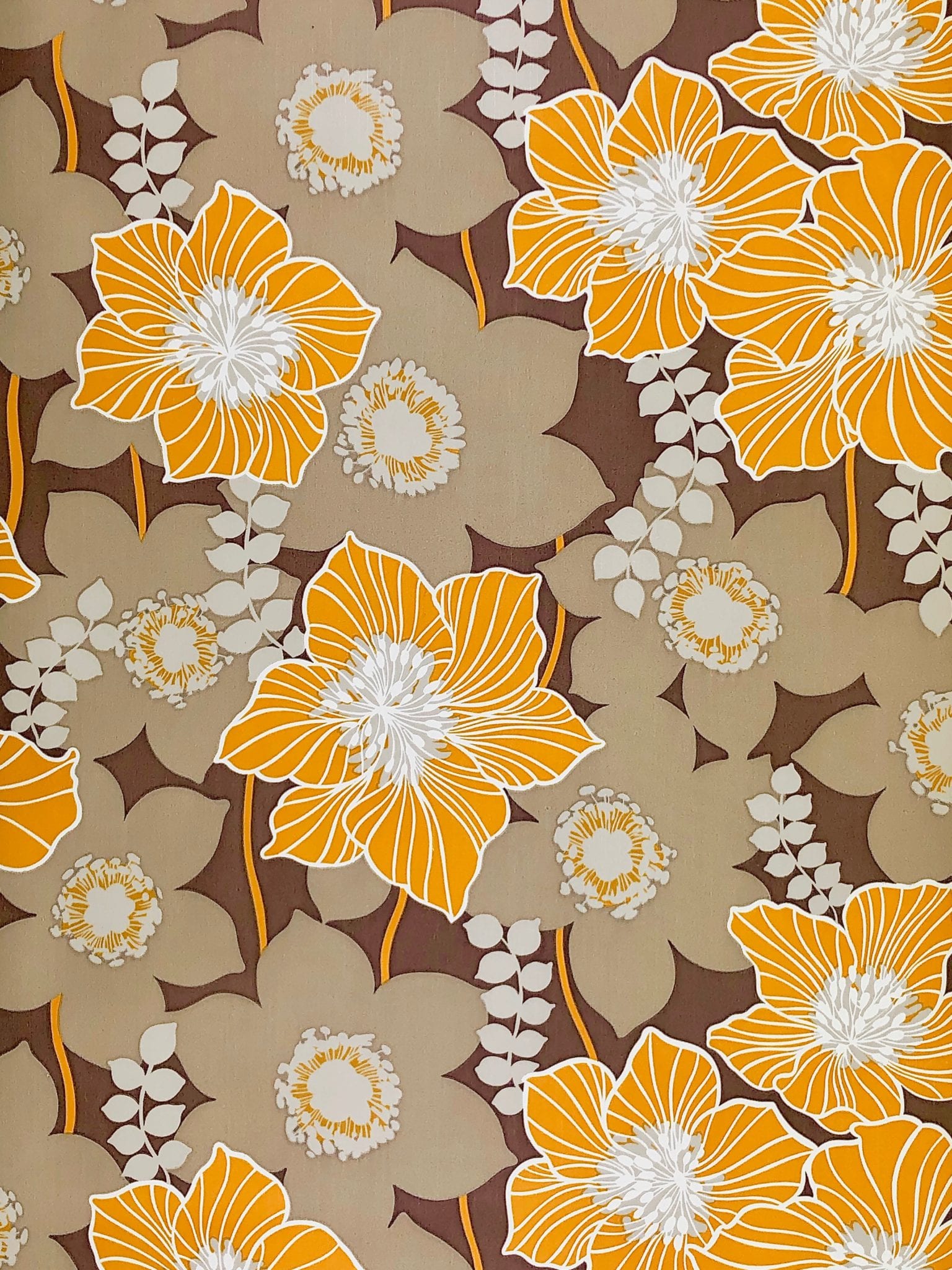 70s Floral Fabric Wallpaper and Home Decor  Spoonflower