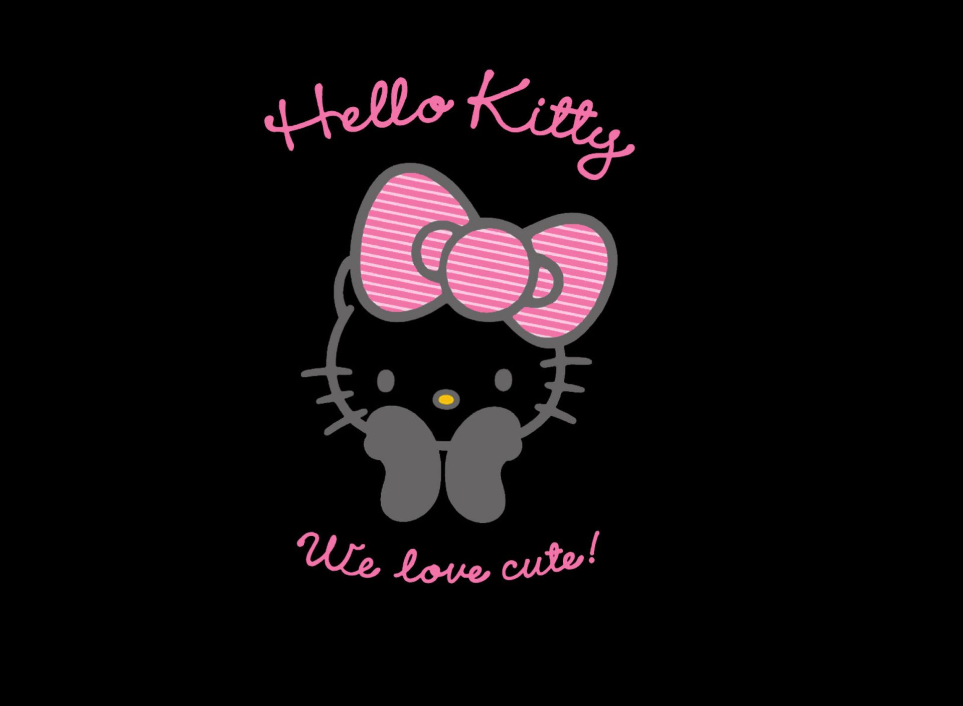 Cute Black And Pink Hello Kitty Wallpaper