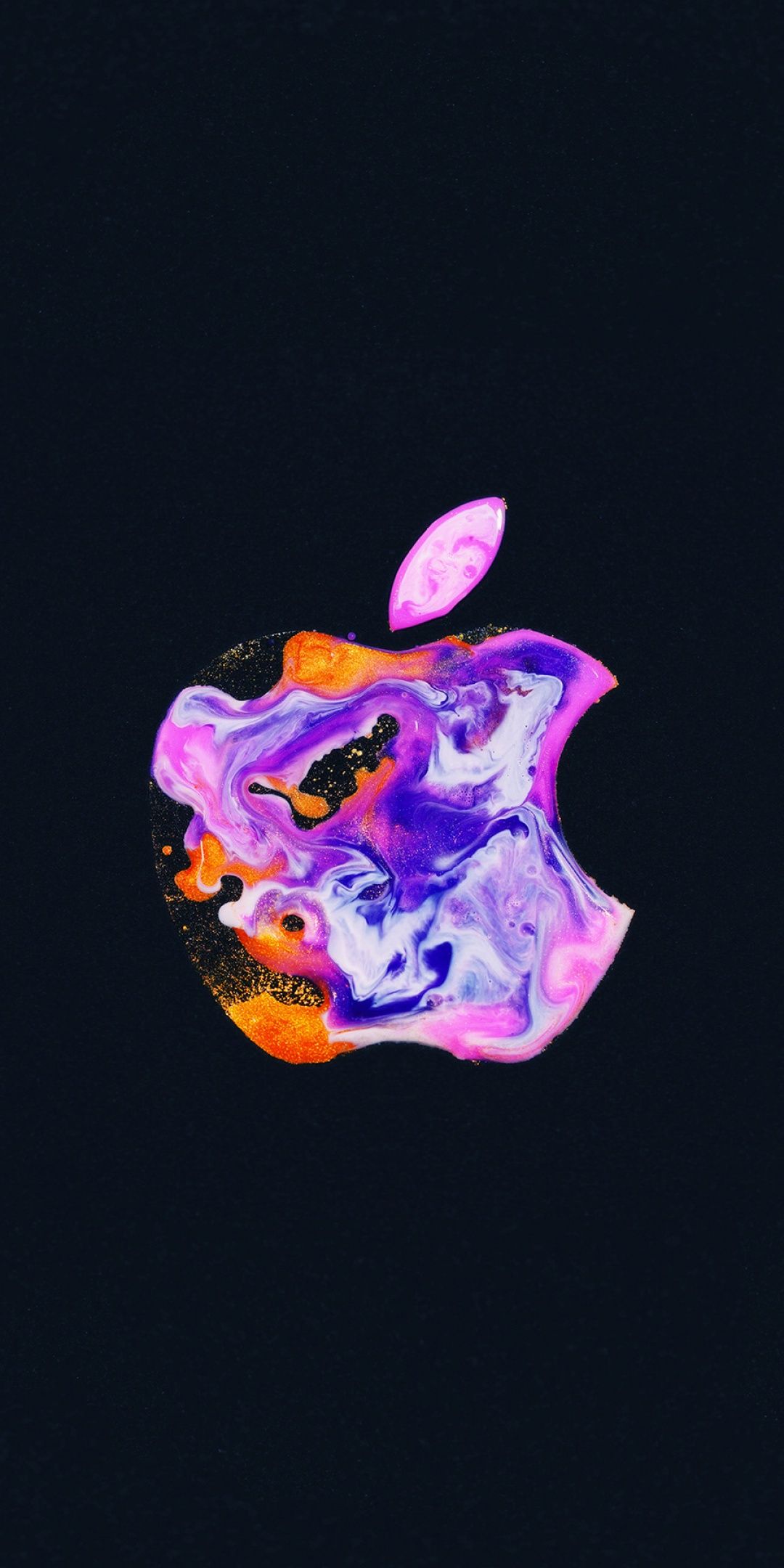 Apple logo Wallpaper 4K, iPhone 12, Liquid art, Black background, Technology