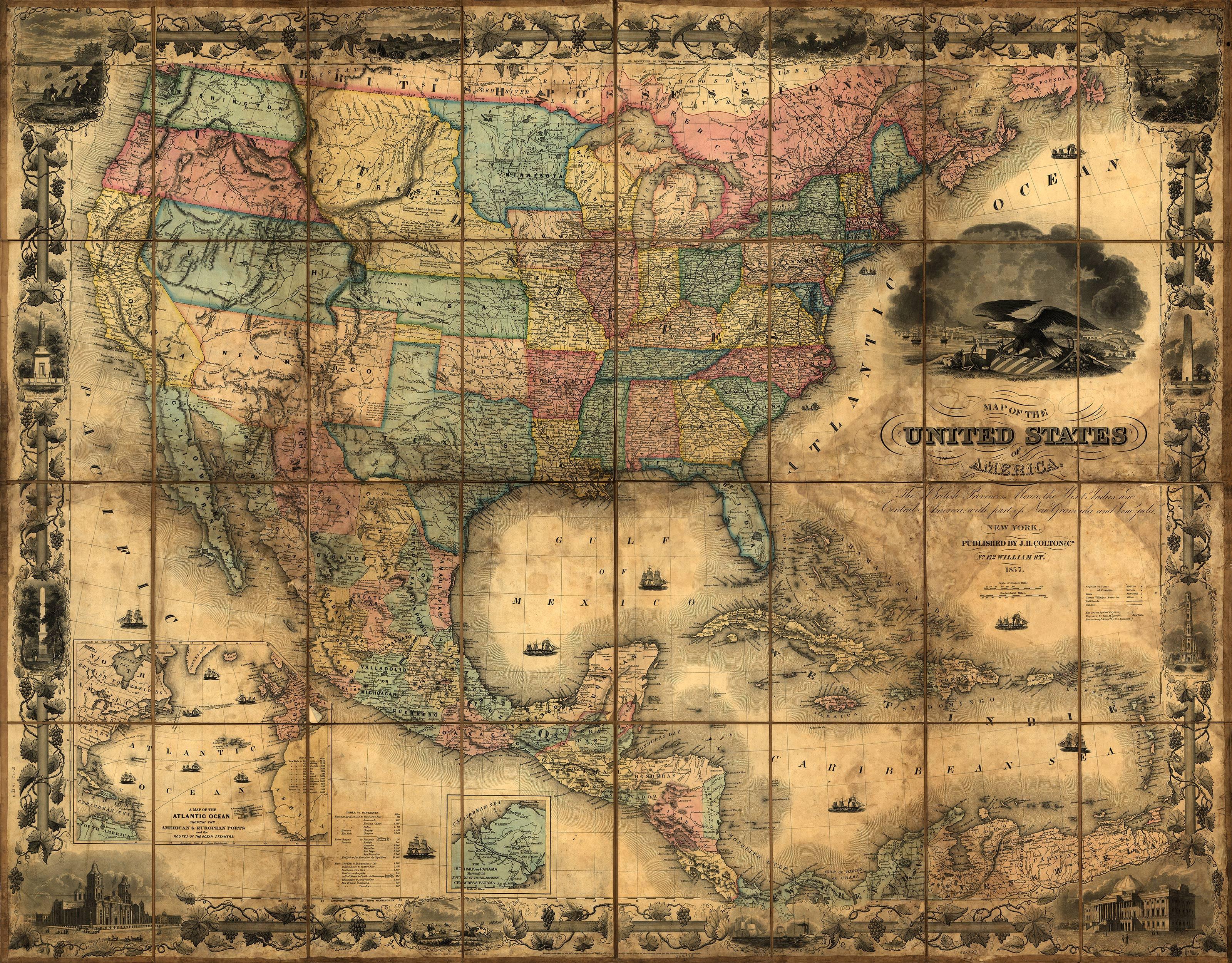 United States Old Map Wallpaper, HD United States Old Map Background on WallpaperBat