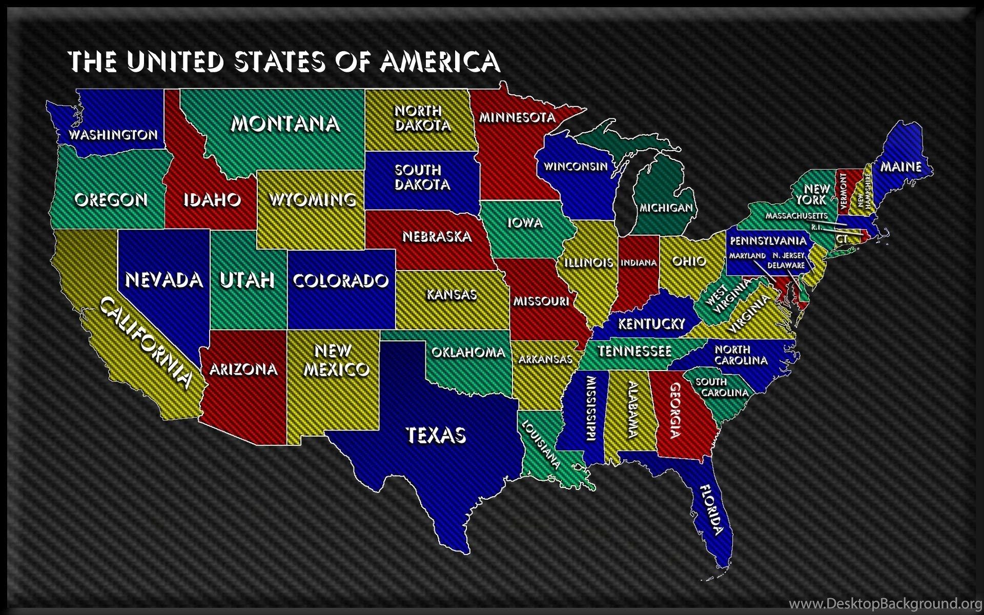 Modern Us Usa Map Carbon Fiber States America Patriotic Wallpaper. Desktop Background