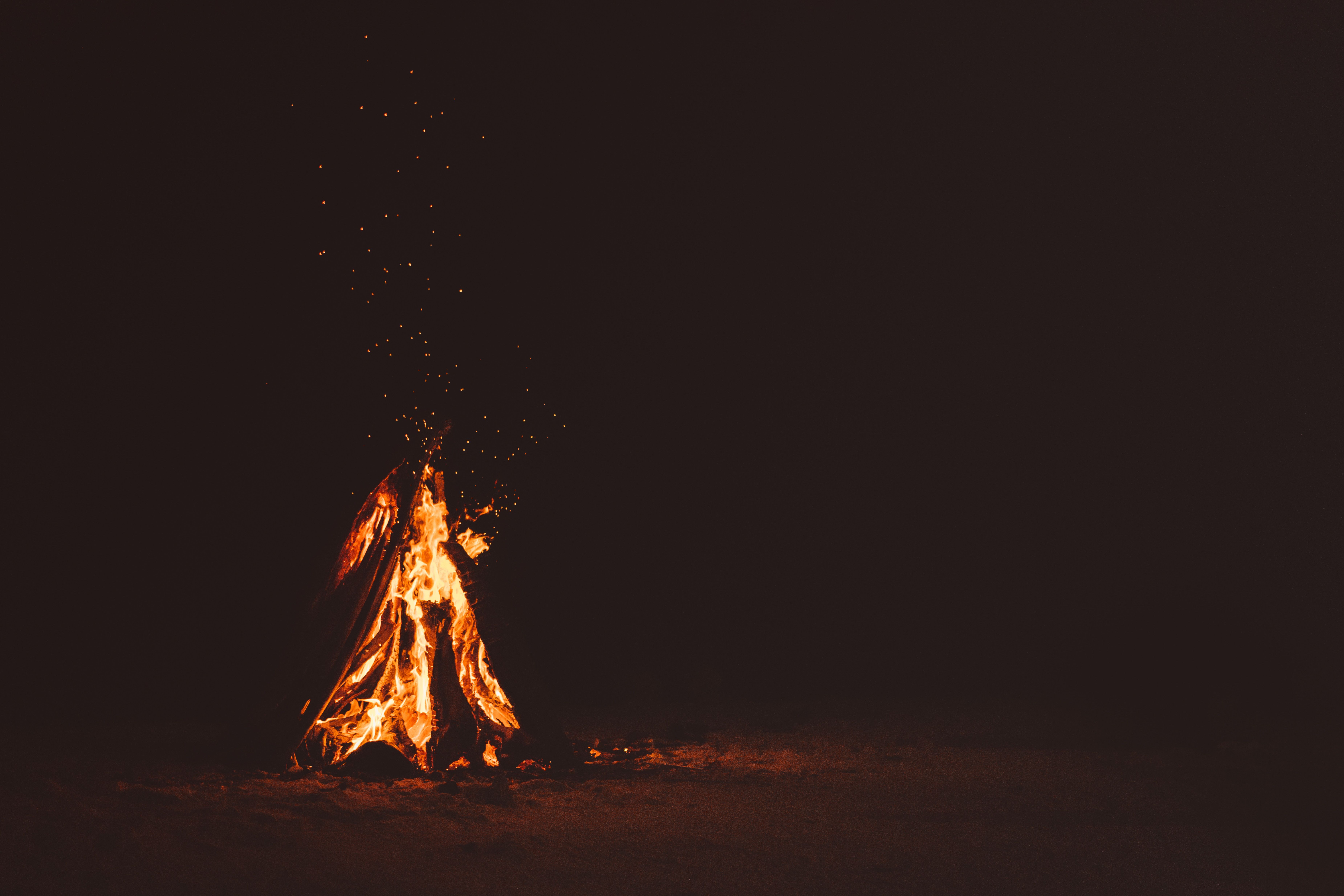fire, Wood, Burning, Night Wallpaper HD / Desktop and Mobile Background