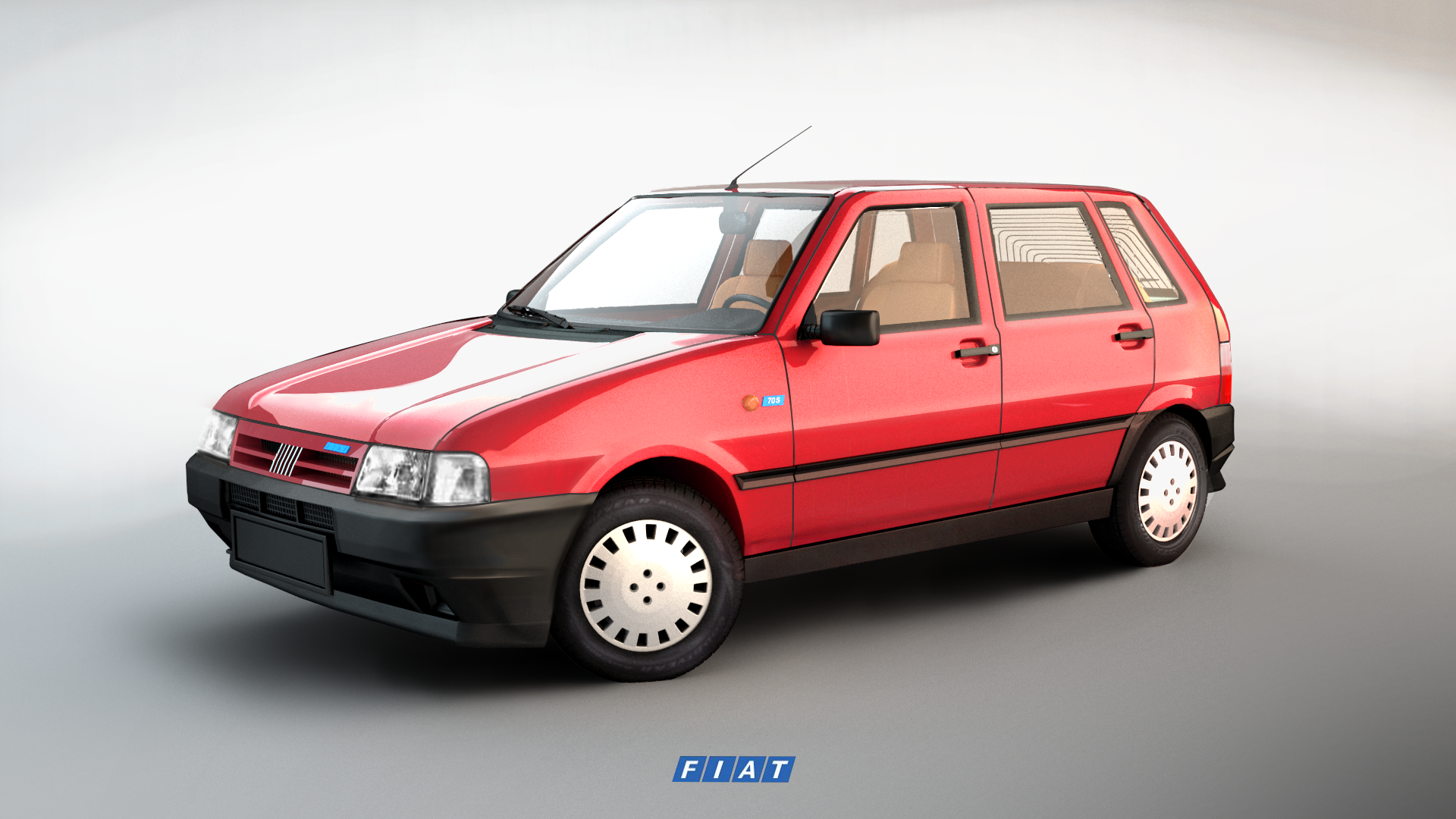 Fiat Uno 70S 3D model #Uno, #Fiat, #model. Fiat uno, Fiat, 70s car