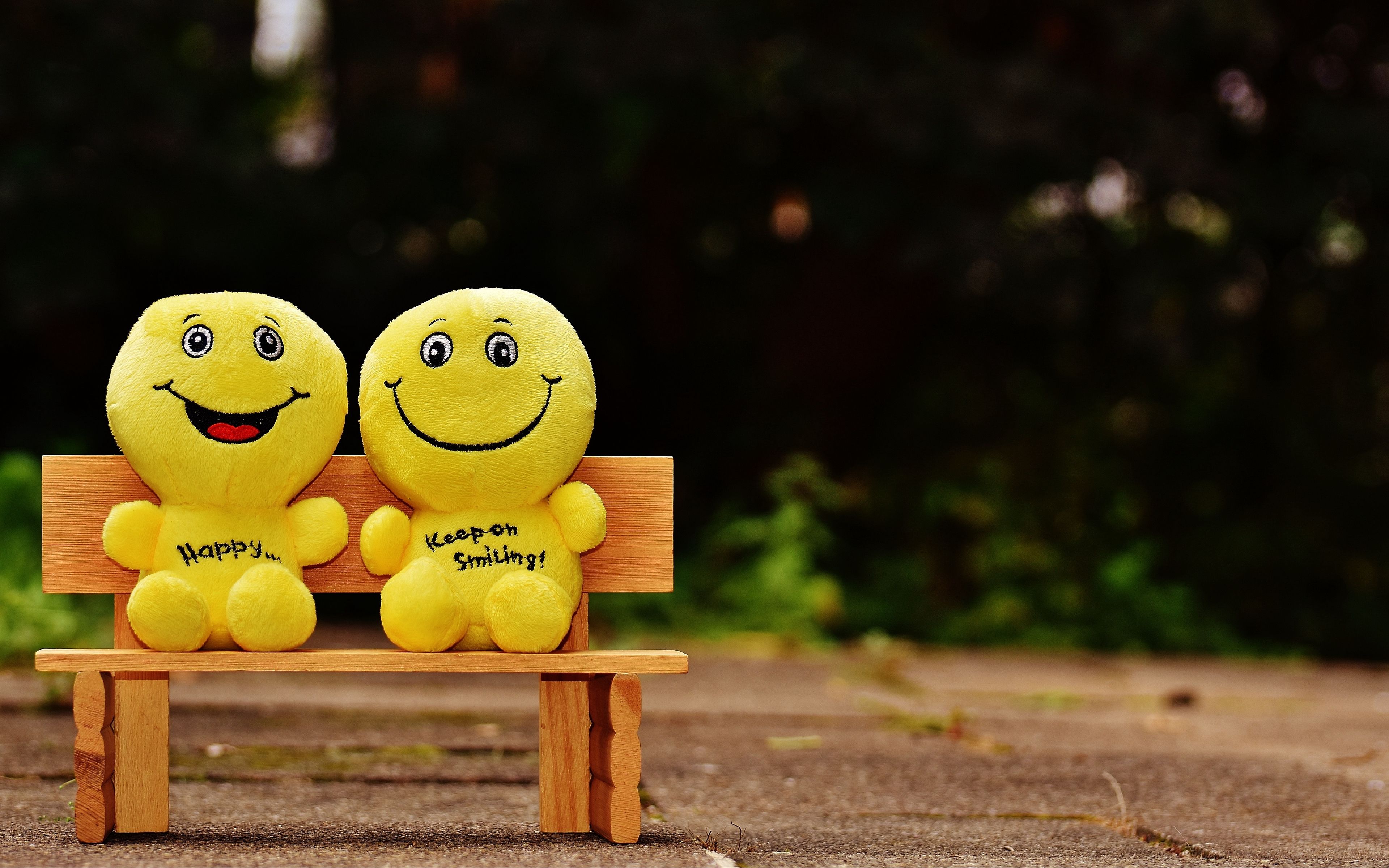 Wallpaper Smiles, Happy, Cheerful, Smile, Bench, Cute