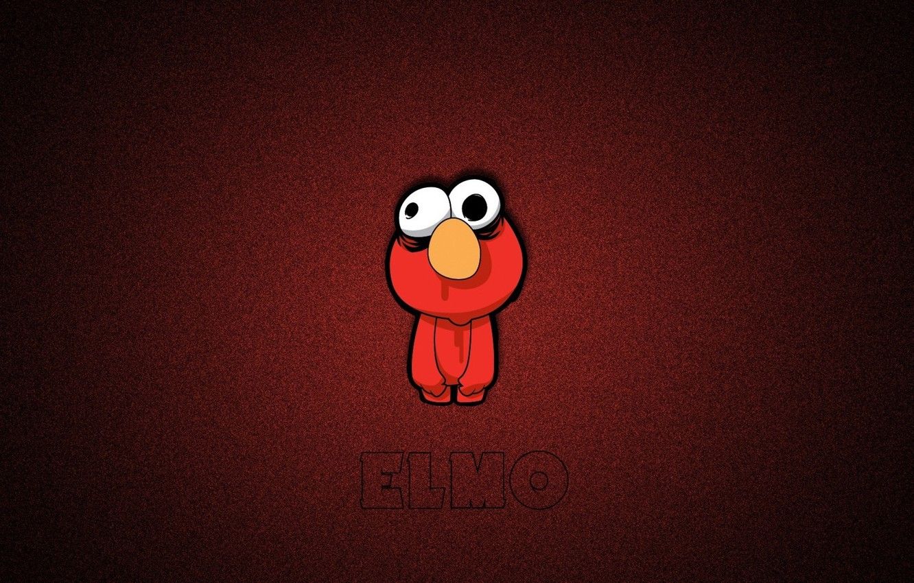 Wallpaper doll, red monster, Elmo, sesame street image for desktop, section минимализм