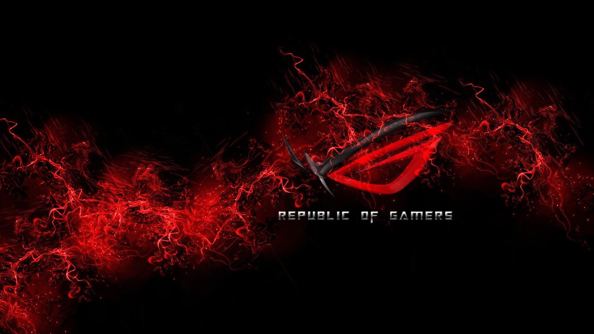 red and black Republic of Gamers digital wallpapers video games PC gaming in 2021