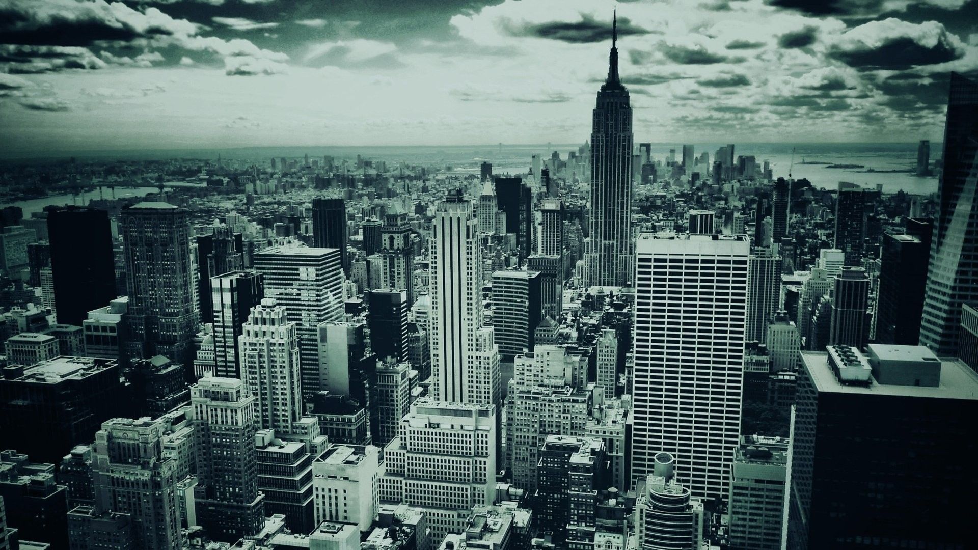 cityscapes, skylines, New York City, monochrome wallpaper