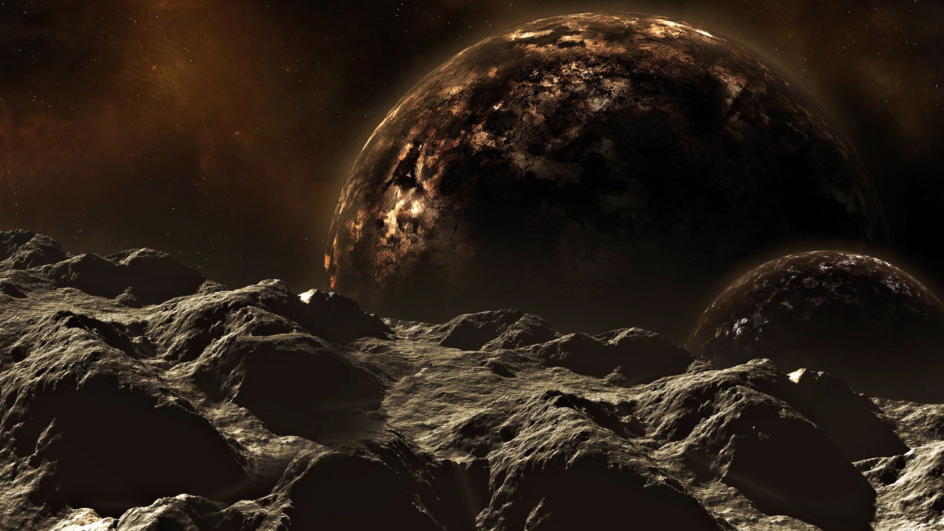 Wallpaper Surface of planets Space 1920x1080