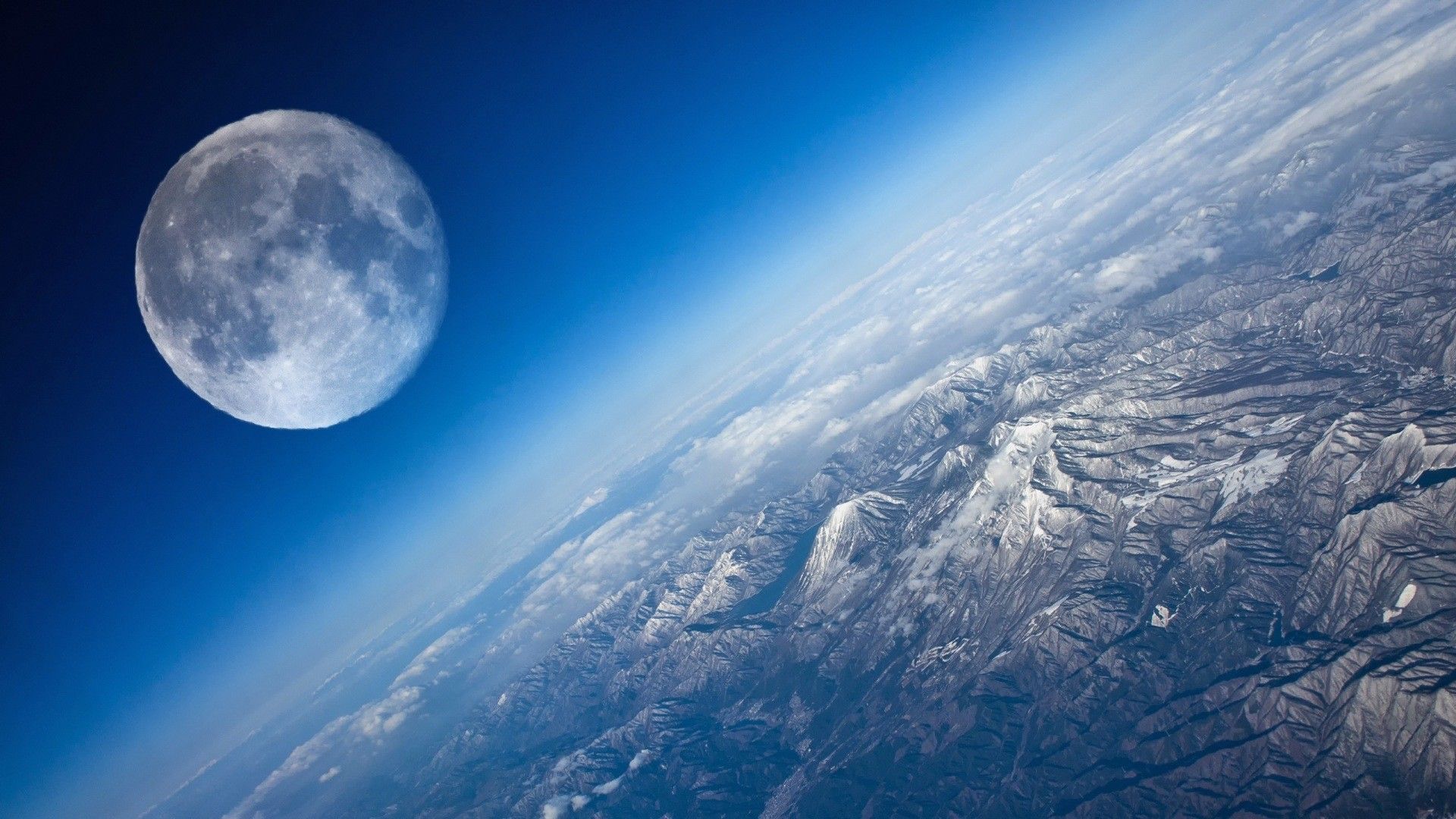outer space, Moon, Earth wallpaper
