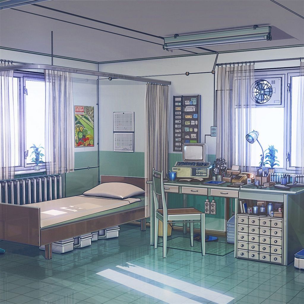 Anime Illustration Art Office #Retina #iPad #Air #wallpaper. Wallpaper bedroom, House rooms, Fancy bedroom