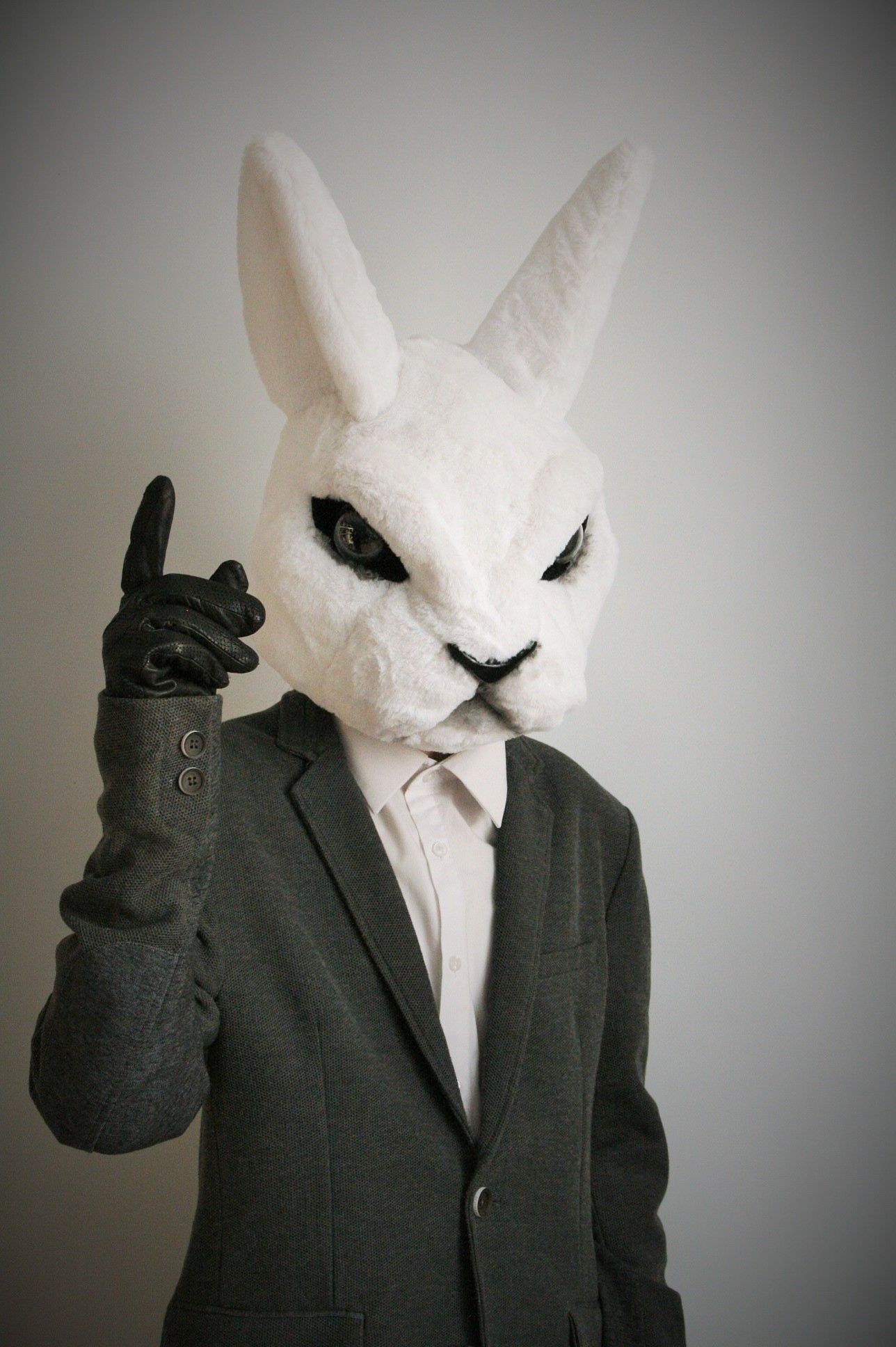Rabbit head from Misfits show, by Oneandonlycostumes. Animal heads, Creepy art, Horror art
