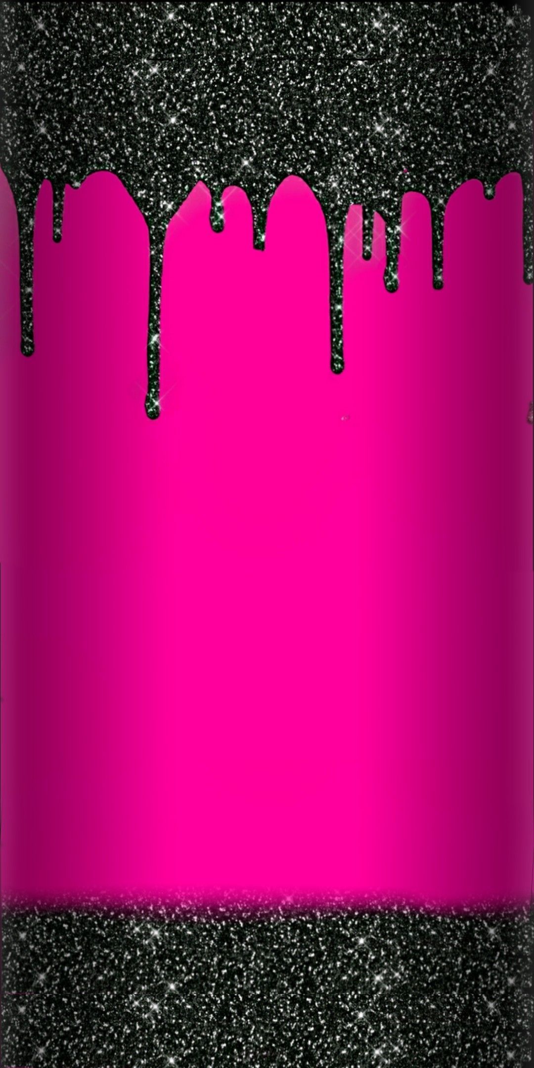 Hot pink & black glitter drip. Pink glitter background, Pink sparkle background, Glittery wallpaper