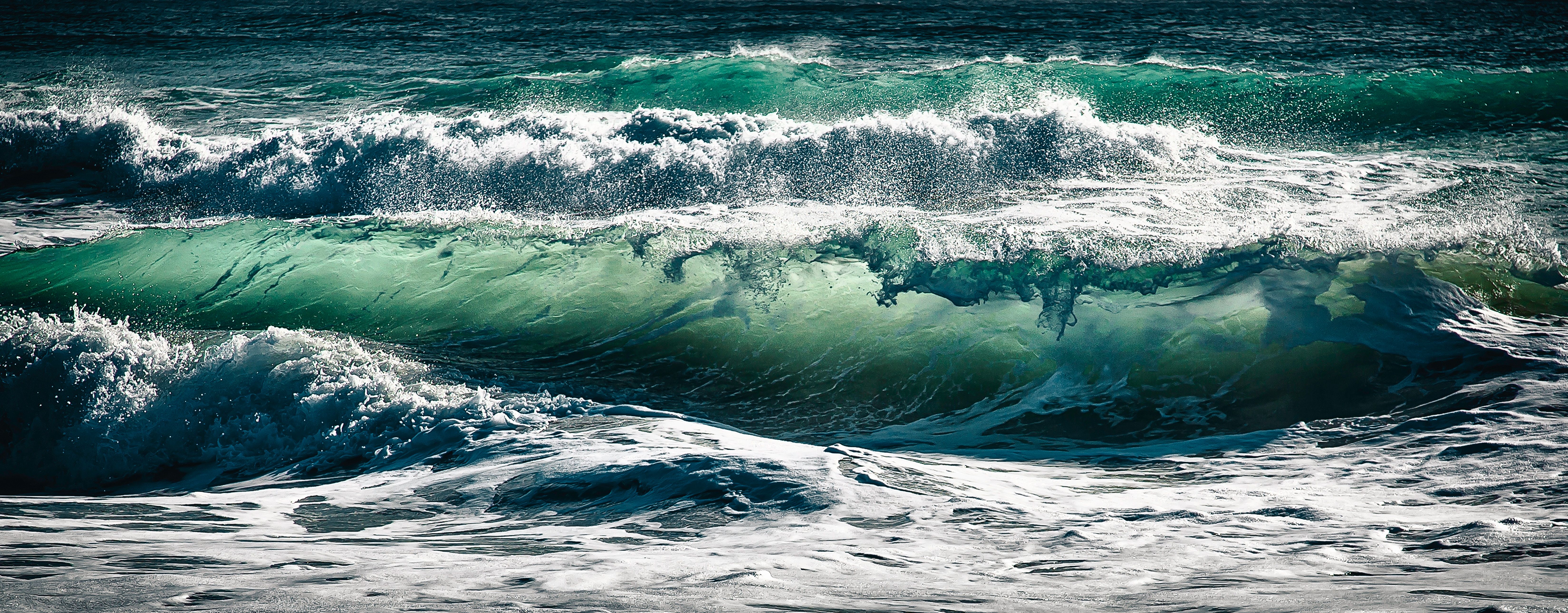 6598x2580 #panorama, #wild sea, #ocean, #water, #wild wave, #motion, #movement, #crest, #green water, #wave, #sea, #frozen motion, #Public domain image, #waves, #crisp wave, #wild ocean, #sharp, #surf wave, #ocean wave, #surf, #