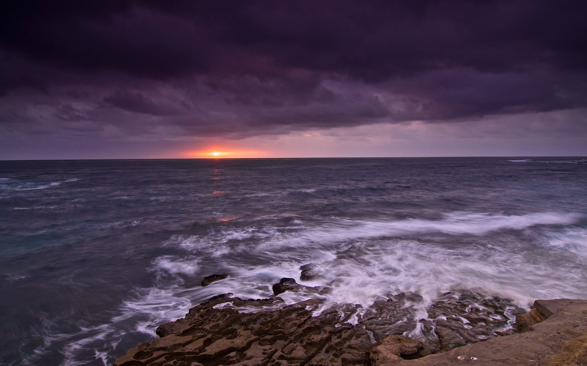 Wild Ocean Rocks Purple Sky wallpaper. Wild Ocean Rocks Purple Sky