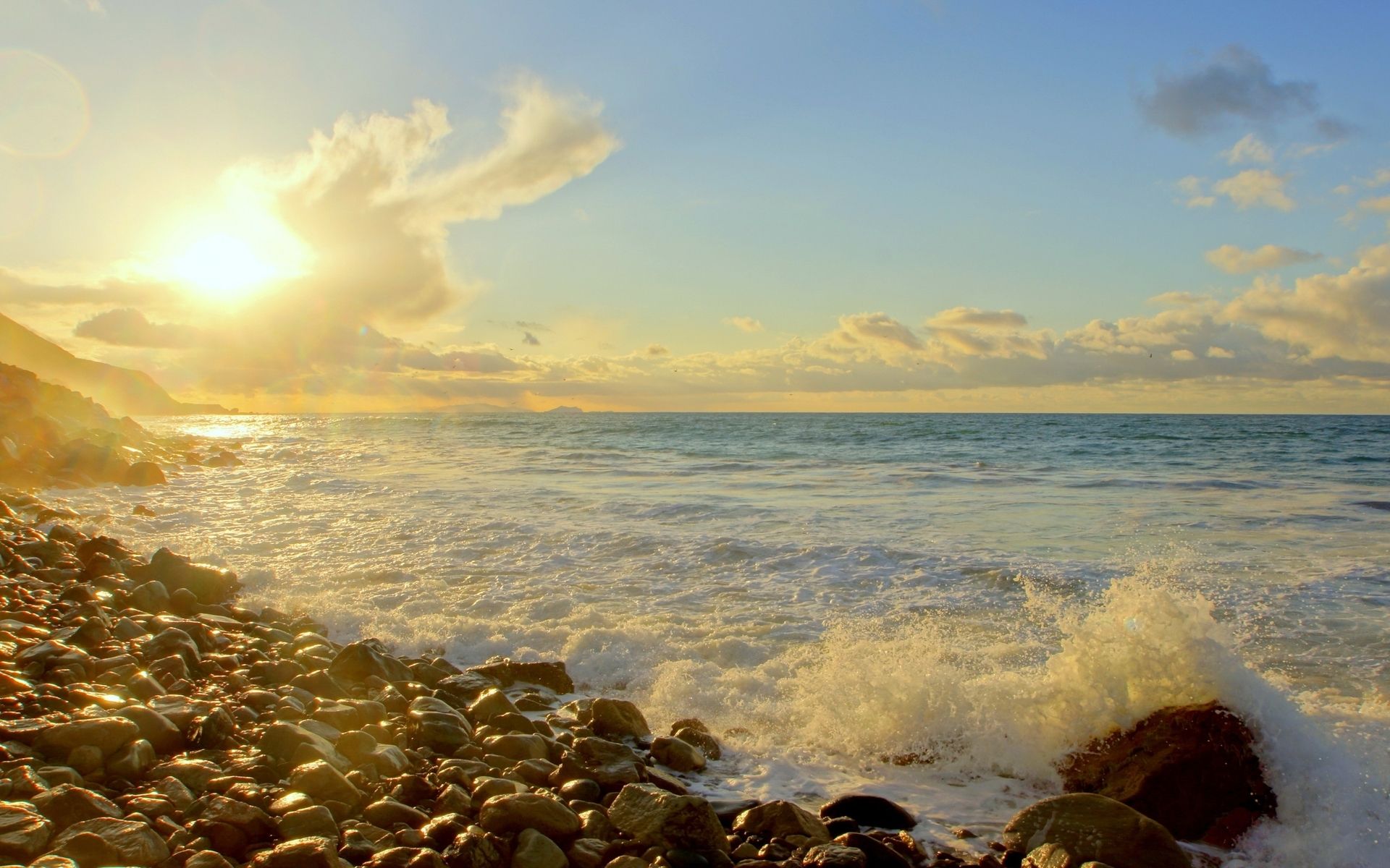 Wild Ocean Waves Rocks Sunny wallpaper. Wild Ocean Waves Rocks Sunny