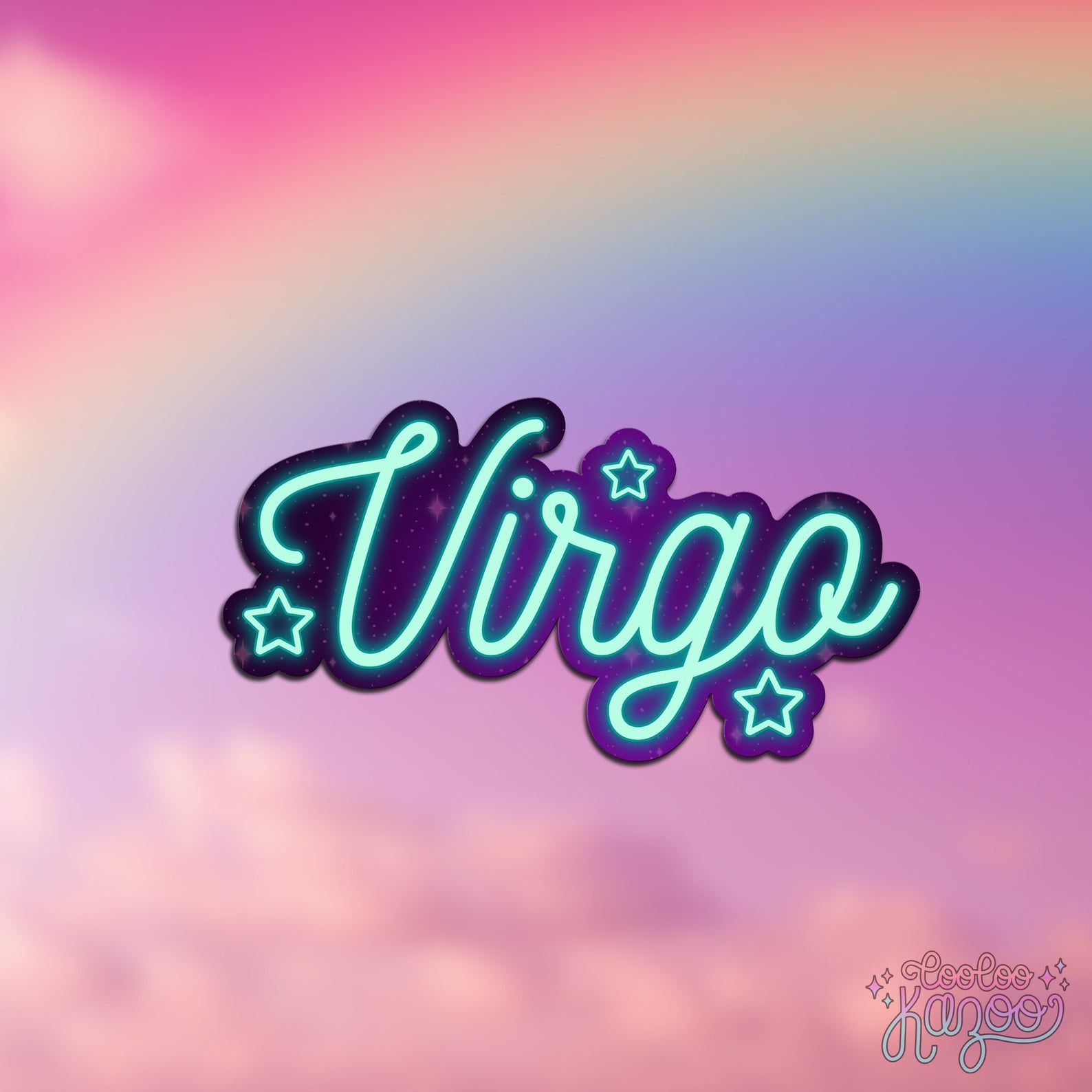 Virgo Neon Sign Zodiac Waterproof Vinyl Sticker Stickers. Etsy. Virgo picture, Virgo zodiac, Aesthetic stickers