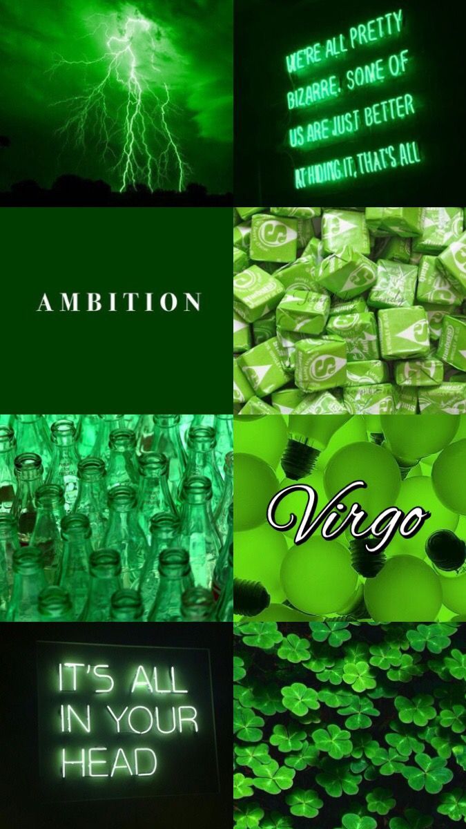 Virgo Dark Green. Green Aesthetic, Aesthetic Wallpaper, Wallpaper Iphone Cute