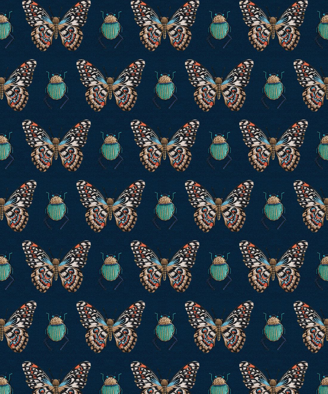 Beetle & Butterfly Wallpaper • Handcrafted USA
