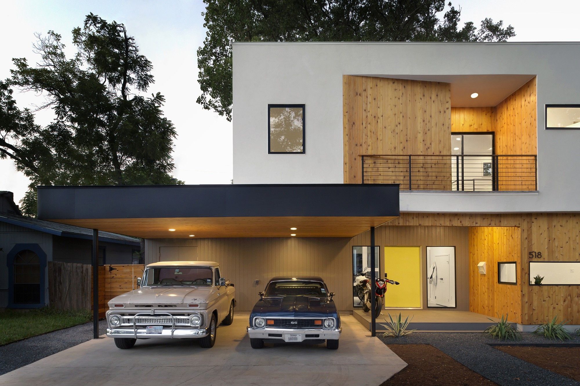 house, car, classic car, modern. Mocah HD Wallpaper