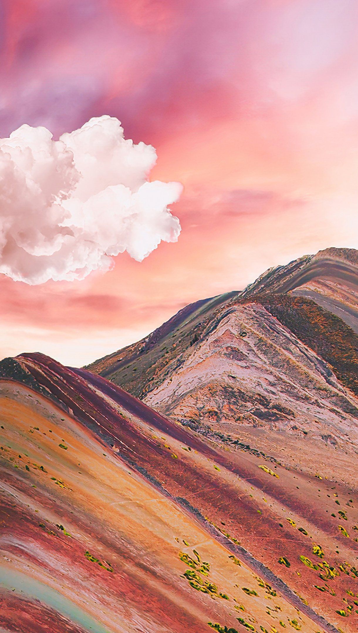 Clouds over Vinicunca Rainbow Mountains Wallpaper 4k Ultra HD