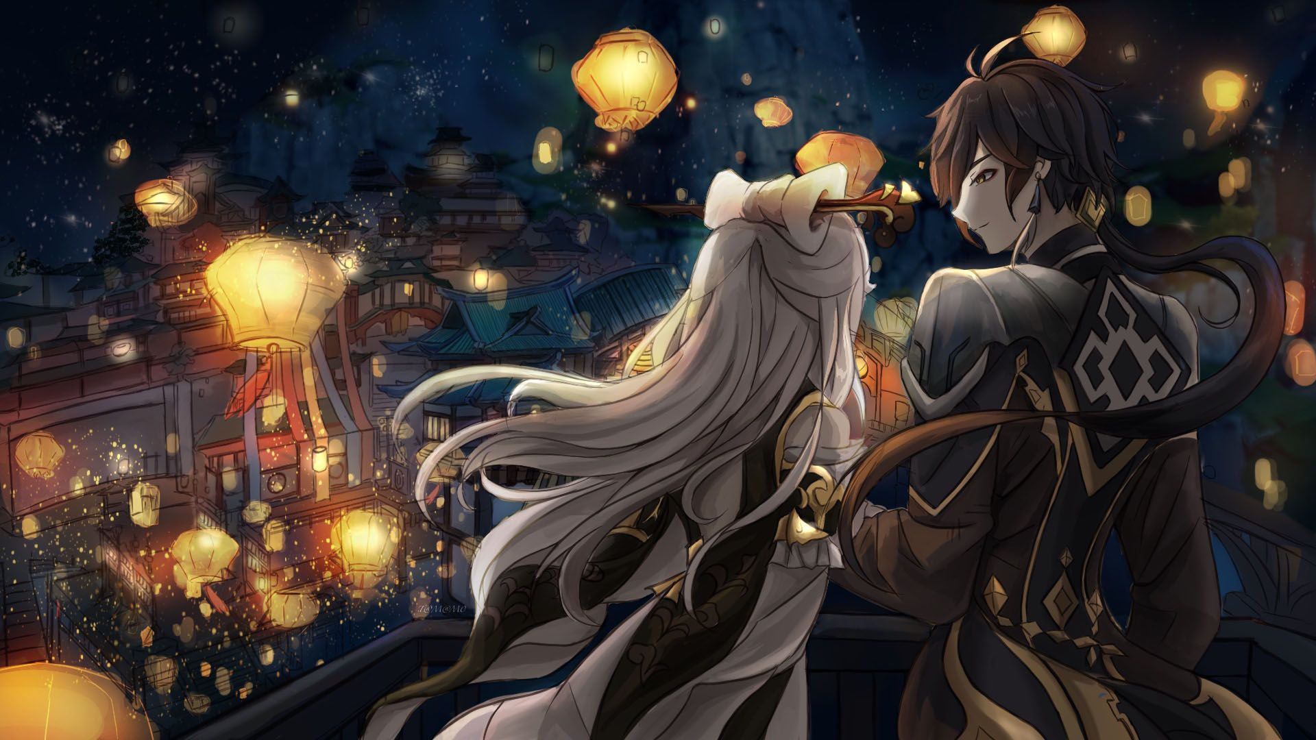 Ningguang Zhongli HD Genshin Impact Wallpaper