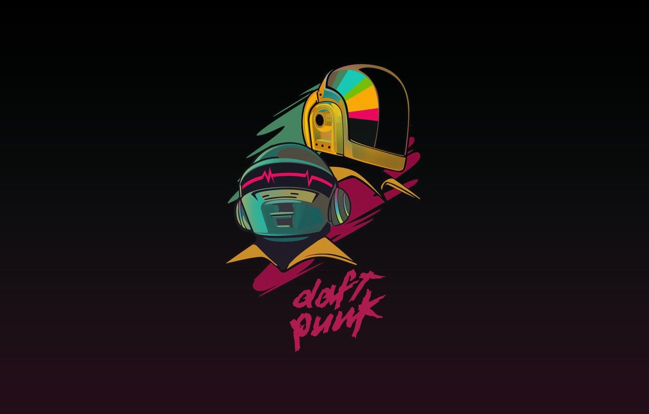 Wallpaper Minimalism, Music, Background, Daft Punk, Thomas Bangalter, Daft Punk, Mask, Guy Manuel de Homem Christo, Tom and guy Manuel image for desktop, section минимализм