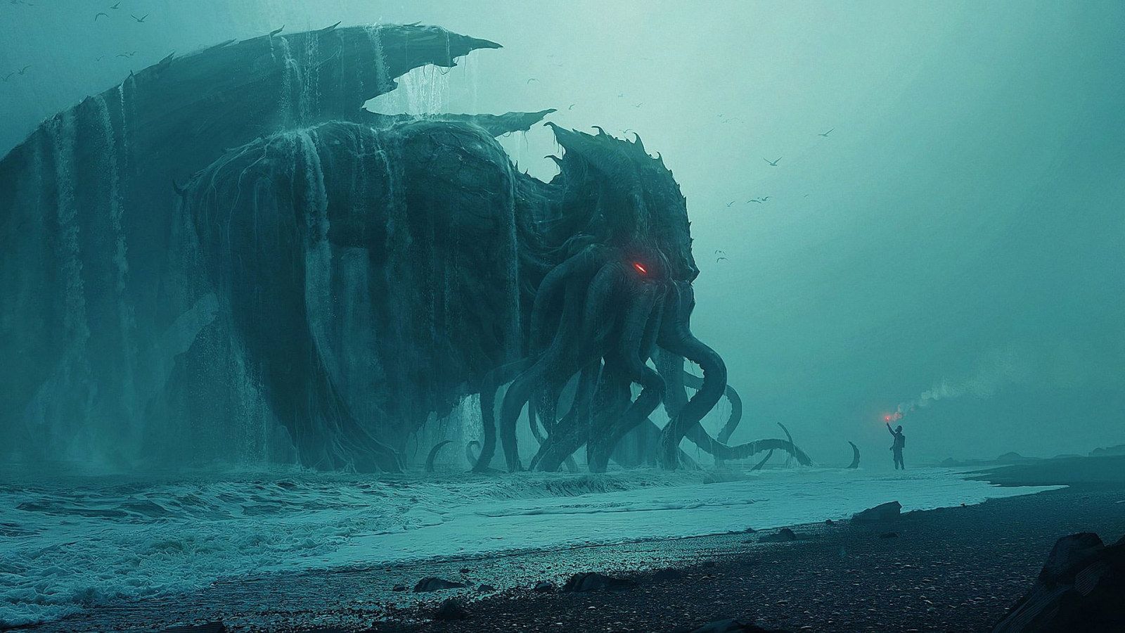Fantasy wallpaper, Cthulhu, Beach, Creature, Sea Monster • Wallpaper For You HD Wallpaper For Desktop & Mobile