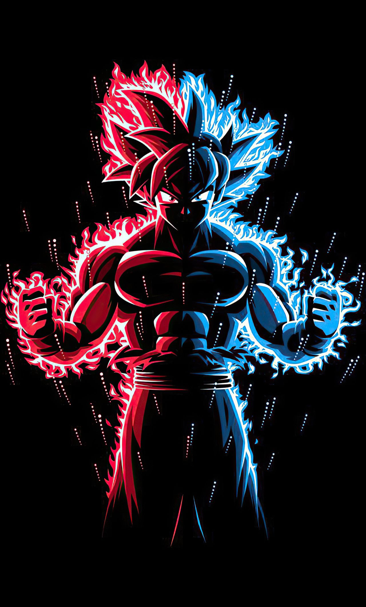 God Red Blue Goku Dragon Ball Z iPhone HD 4k Wallpaper, Image, Background, Photo and Picture