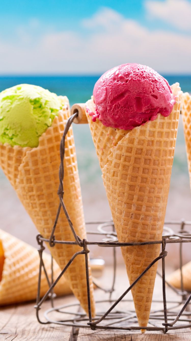 Download 750x1334 wallpaper ice cream, waffle cones, summer, iphone iphone 750x1334 HD image, background, 5114