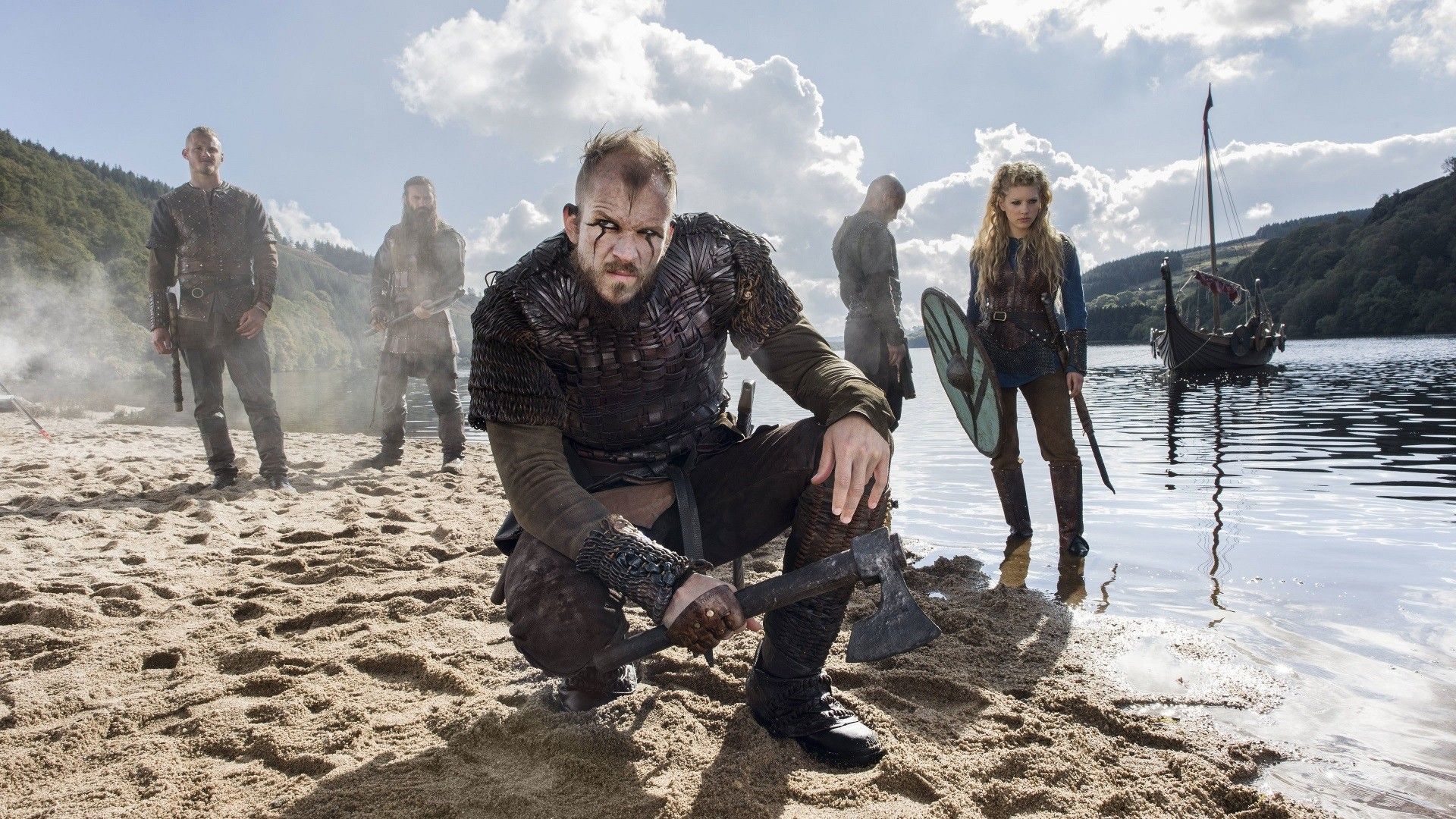 Wallpaper, women, Ragnar Lodbrok, Travis Fimmel, tv series, Lagertha Lothbrok, Vikings TV series, Rollo Lothbrok, Floki, tree, fun, Bjorn Lothbrok 1920x1080