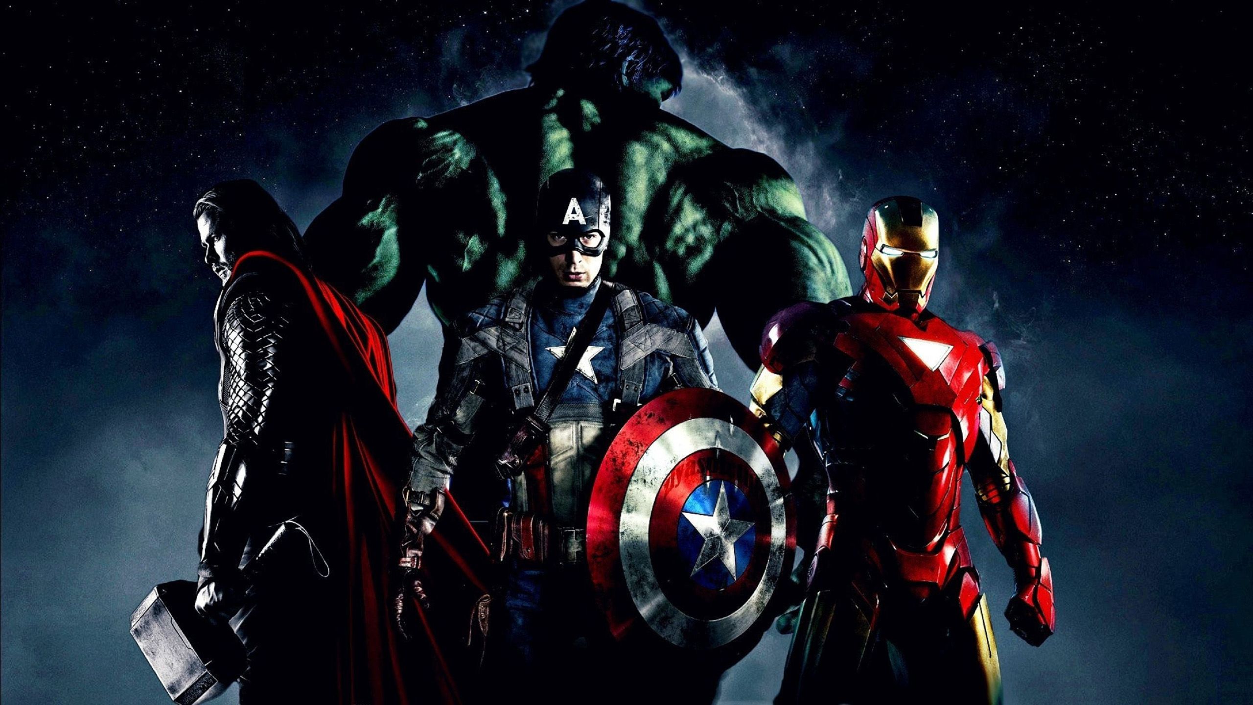 The Avengers Hulk Man Of Iron Top Captain America Desktop Wallpaper Full Screen 2560x1440, Wallpaper13.com