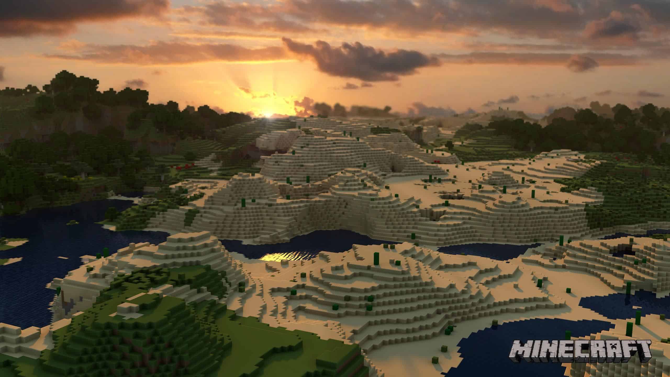 Minecraft Landscape WQHD 1440p Wallpaper