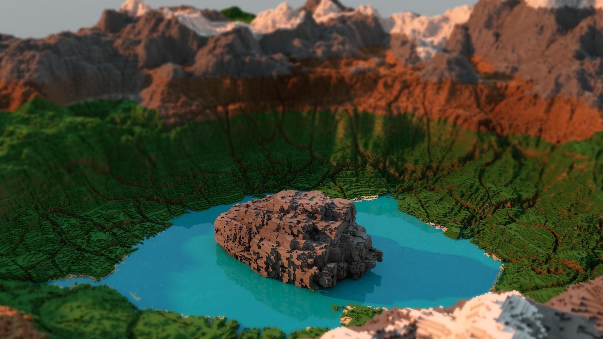 Minecraft, Video Games, Tilt Shift, Landscape Wallpaper HD / Desktop and Mobile Background