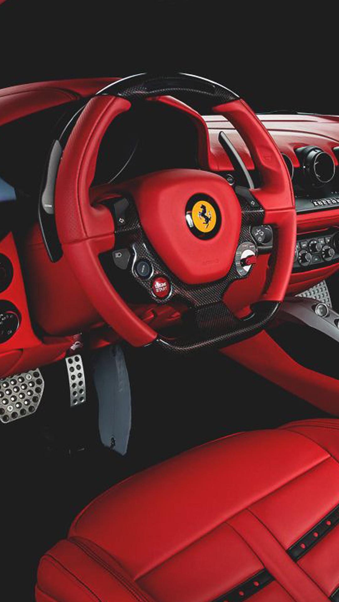 Cool Phone Wallpaper F12 Berlinetta Red Interior