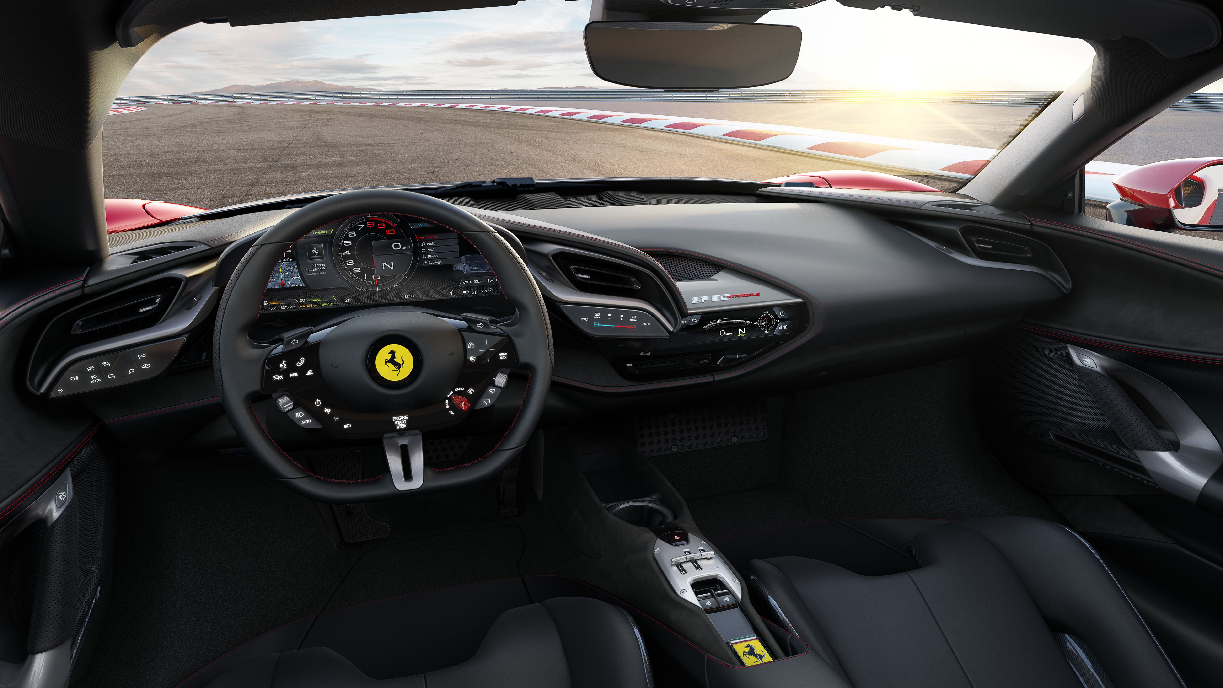 Ferrari SF90 Stradale 2019 4K Interior Wallpaper. HD Car Wallpaper