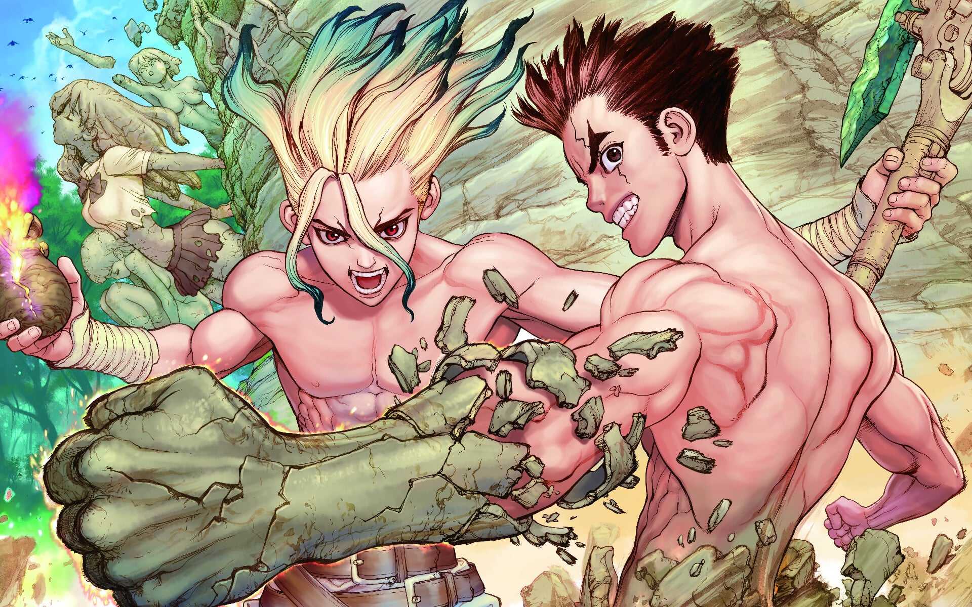 Senku and Taiju Wallpaper Free HD Wallpaper