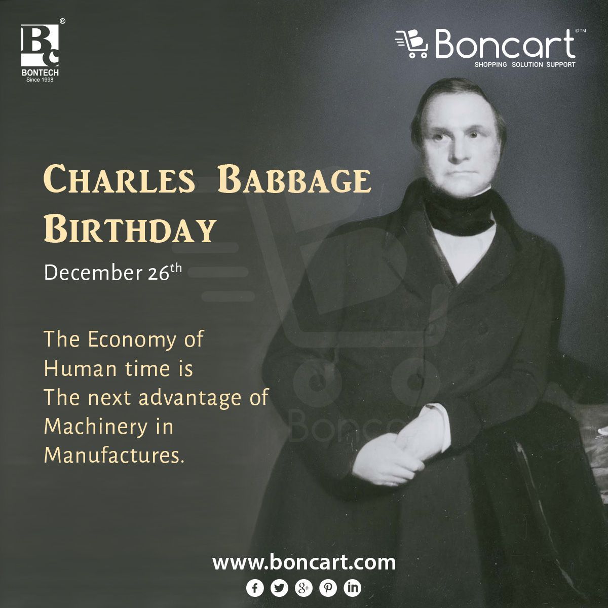 Charles Babbage Birthday December 26. Charles babbage, Day, December 26th