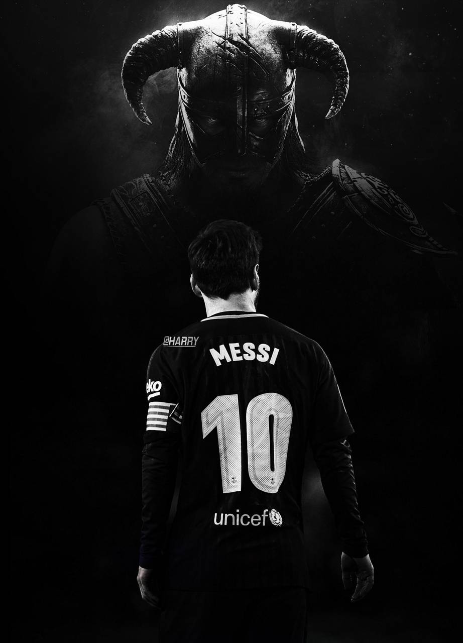 Black And White Wallpaper Of Messi