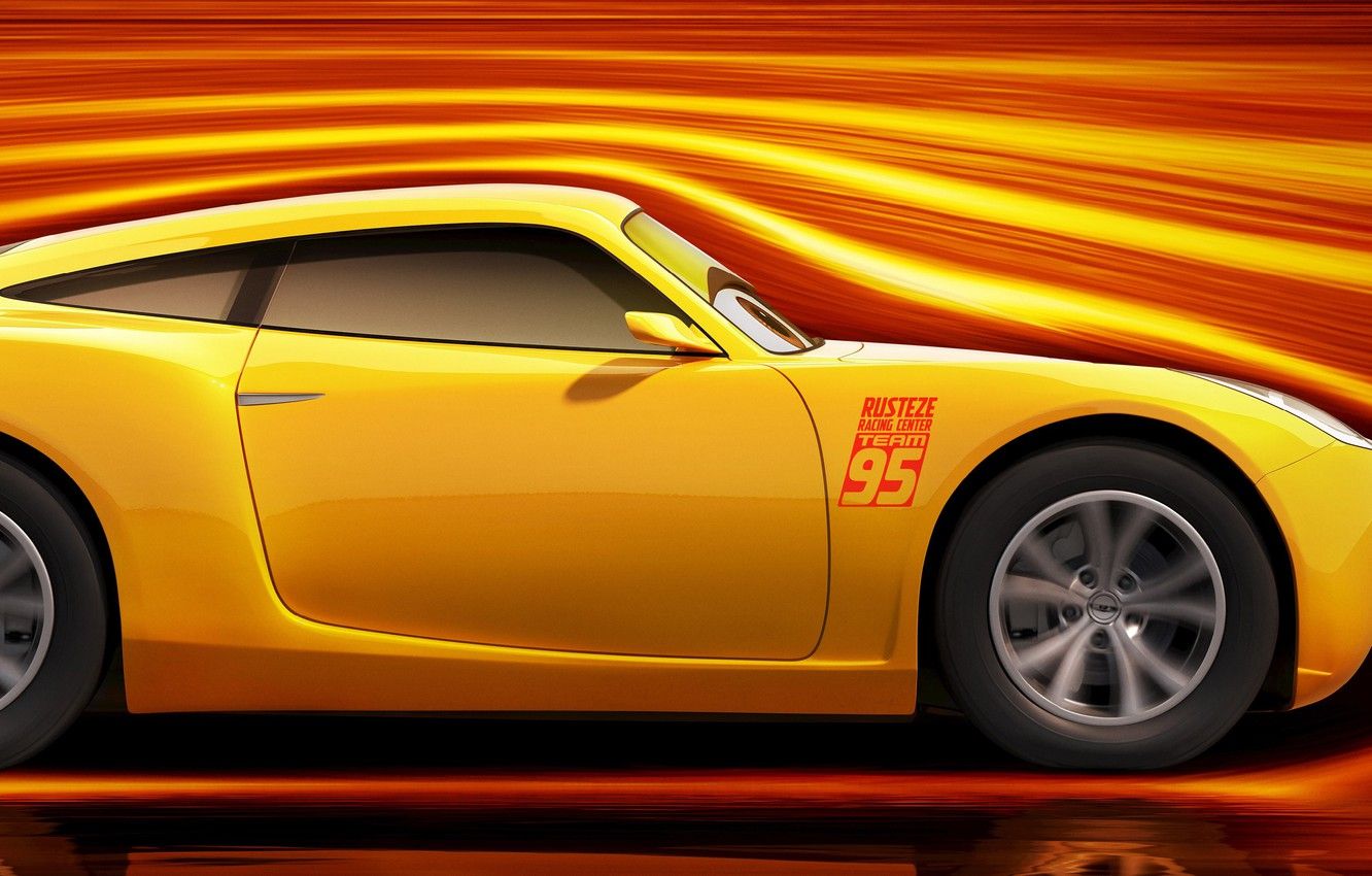 Wallpaper car, Disney, Cars, yellow, race, speed, animated film, animated movie, Cars 3, Cruz Ramirez image for desktop, section фильмы