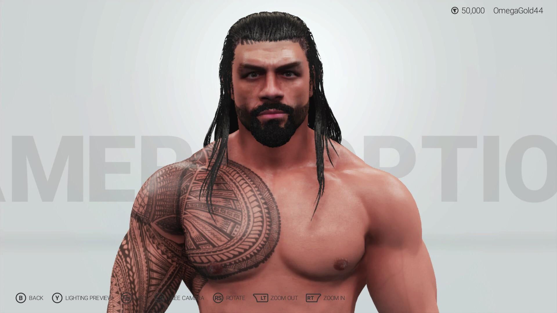 New “Tribal Chief” Roman Reigns uploaded! Changed the face & tweaked the tattoos a bit. Old right, left new. Officially release coming later today.: WWEGames